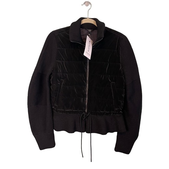Athleta Women's Hanover Velvet Merino Wool Blend Hybrid Jacket Black Medium NWT - Picture 1 of 11